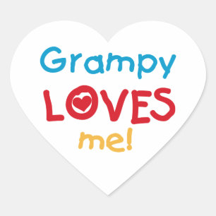 Pegatina En Forma De Corazón Grampy me ama camisetas y regalos