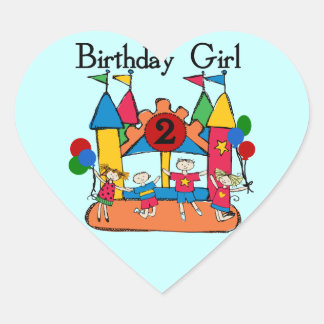Pegatina En Forma De Corazón Gran Chica  2º cumpleaños camisetas y regalos