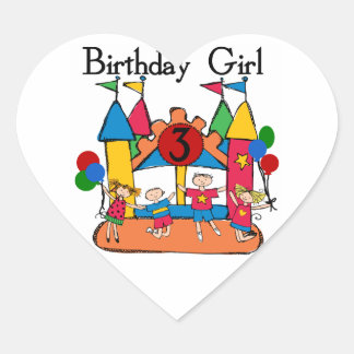 Pegatina En Forma De Corazón Gran Chica de Bonza 3er cumpleaños camisetas y reg