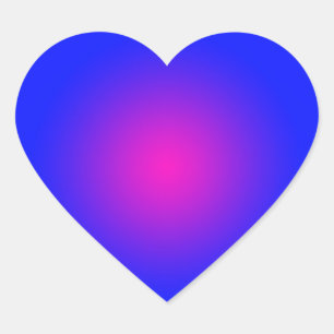 Pegatina En Forma De Corazón Gran día para los azules y magenta