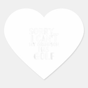 Pegatina En Forma De Corazón Grandpa grandma my grandson has golf gift