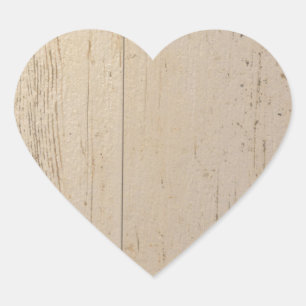 Pegatina En Forma De Corazón Grano de madera texturada con lavado blanco
