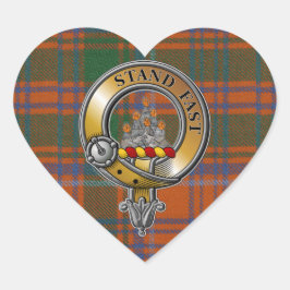 Pegatina En Forma De Corazón Grant Tartan & Badge