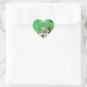 Pegatina En Forma De Corazón Green White Pet Store Sign Dogs, Cats, Birds Vet