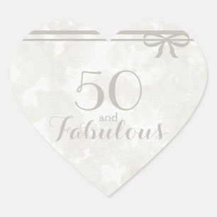 Pegatina En Forma De Corazón Gris romántico y elegante 50 y fabuloso