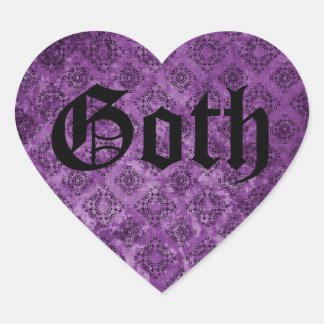 Pegatina En Forma De Corazón Grunge morado gótico elegante victoriano