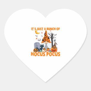 Pegatina En Forma De Corazón Grupo de Hocus Pocus Calabaza Gnome Gato asustado