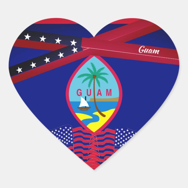 Pegatina En Forma De Corazón Guam (Anverso)