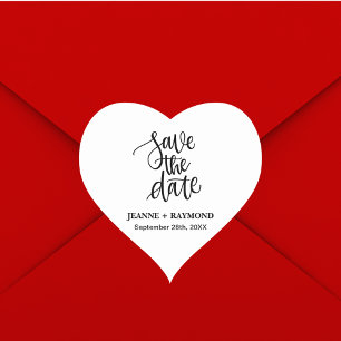 Pegatina En Forma De Corazón Guardar la Fecha de Boda Personalizada con Letra a