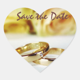 Pegatina En Forma De Corazón Guardar las bandas de Bodas de fecha/oro