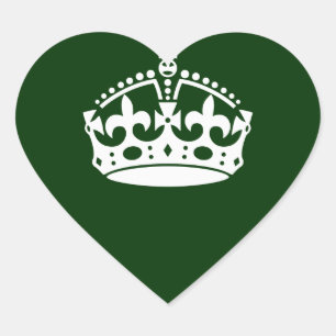 Pegatina En Forma De Corazón GUARDE LA CORONA TRANQUILA en el personalizar de
