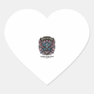 Pegatina En Forma De Corazón Guardián de bandera digital patriótica ciberpunk f