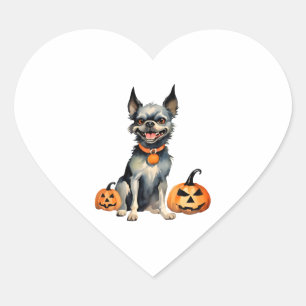 Pegatina En Forma De Corazón Guardias de perro agudos Prima de calabazas de Hal