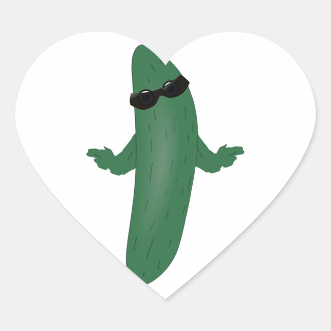 Pegatina En Forma De Corazón Guay Cucumber (Anverso)