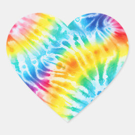 Pegatina En Forma De Corazón Guay Stripe Swirls Tie Dye