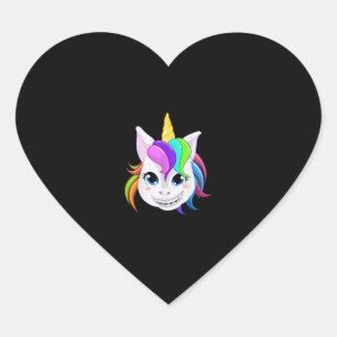 Pegatina En Forma De Corazón Guay Unicorn Con Braces Dentales Funny Horn Horn S
