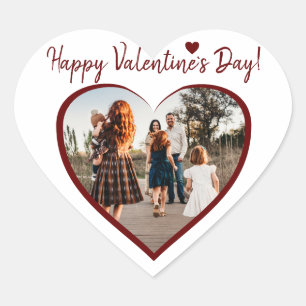 Pegatina En Forma De Corazón Guión fotográfico de la familia Red Heart de San V