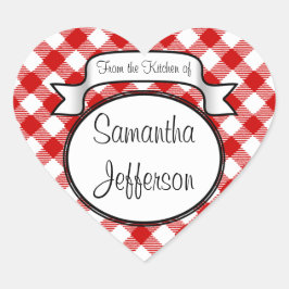 Pegatina En Forma De Corazón Guión rojo -desde la cocina de- Jar/Label