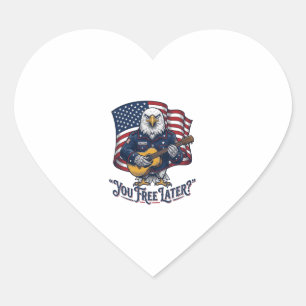 Pegatina En Forma De Corazón Guitarra Águila Patriótica Vintage
