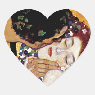 Pegatina En Forma De Corazón Gustav Klimt - El Beso - Arte Nouveau Antiguo