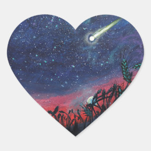 Pegatina En Forma De Corazón Hacer un deseo en una estrella de tiro
