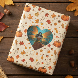 Pegatina En Forma De Corazón Hada de Acción de Gracias de Otoño Encantado Arte