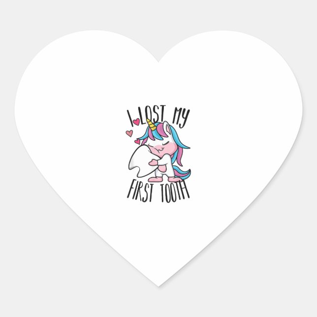 Pegatina En Forma De Corazón Hada Diente Graciosa - Corte Unicornio Perdí Mi Pr (Anverso)