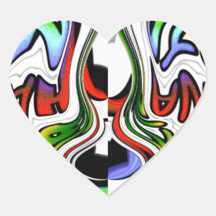 Pegatina En Forma De Corazón Hakuna Matata con Torbellino Abstracto y Gradiente