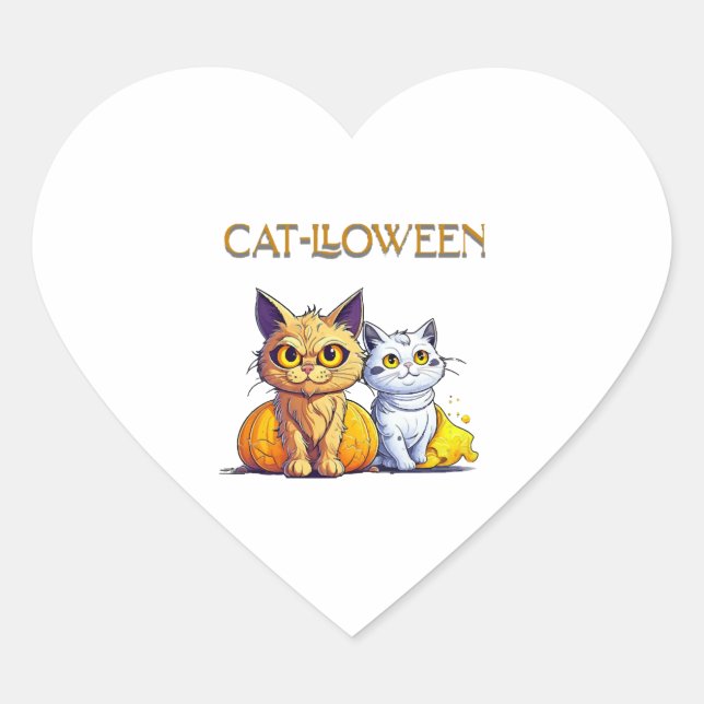 Pegatina En Forma De Corazón Halloween (Anverso)
