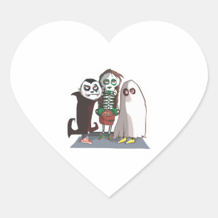 Pegatina En Forma De Corazón Halloween