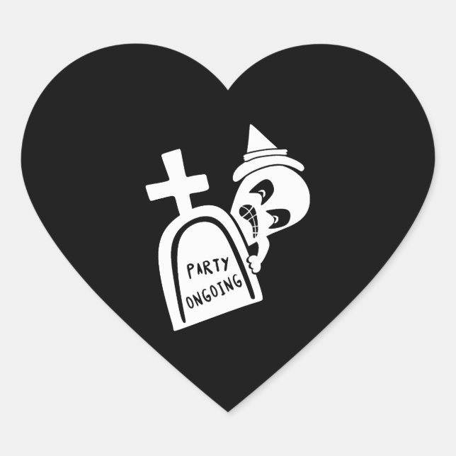 Pegatina En Forma De Corazón Halloween (Anverso)