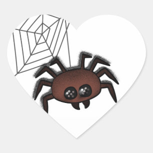 Pegatina En Forma De Corazón Halloween Araña Mía