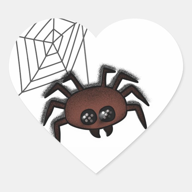 Pegatina En Forma De Corazón Halloween Araña Mía (Anverso)