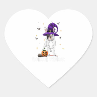 Pegatina En Forma De Corazón Halloween Bulldog francés Bruja Honkus Ponkus
