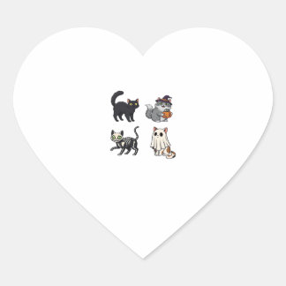 Pegatina En Forma De Corazón Halloween Cat  Spooky and Stylish Feline-Inspired