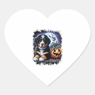 Pegatina En Forma De Corazón Halloween de Perro de Montaña de Bernese