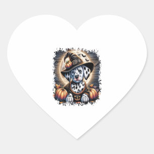 Pegatina En Forma De Corazón Halloween del perro de Dalmacia
