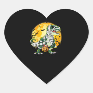 Pegatina En Forma De Corazón Halloween Dinosaur T rex Mummy Pumpkin