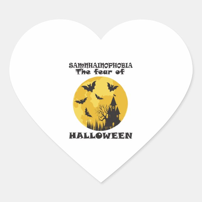Pegatina En Forma De Corazón Halloween divertida (Anverso)
