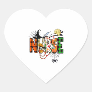 Pegatina En Forma De Corazón Halloween Enfermera Sticker