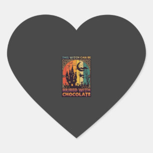 Pegatina En Forma De Corazón Halloween Esta Bruja Puede Ser Sobornada Chocolate