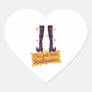 Pegatina En Forma De Corazón Halloween - Este chica ama Halloween