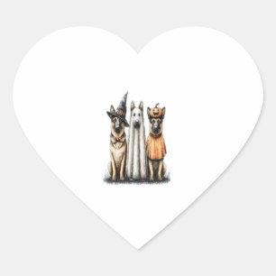 Pegatina En Forma De Corazón Halloween Ghost Golden Retriever Dog