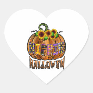 Pegatina En Forma De Corazón Halloween hippie