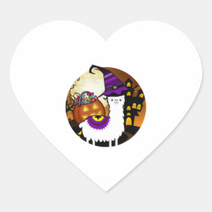 Pegatina En Forma De Corazón Halloween Llama Alpaca Funny Lama Glama regalo de 