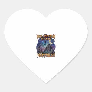 Pegatina En Forma De Corazón Halloween Significa Felicidad Castillo Embrujado B