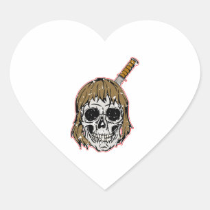 Pegatina En Forma De Corazón Halloween - Skull