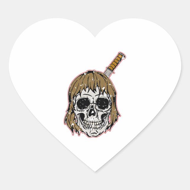 Pegatina En Forma De Corazón Halloween - Skull (Anverso)
