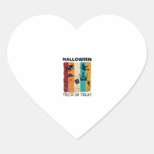 Pegatina En Forma De Corazón Halloween Truco o Trato Hombre Lobo Bruja Esquelet