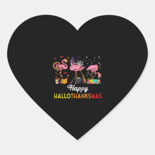 Pegatina En Forma De Corazón Halloween Y Feliz Navidad Hallothanksmas